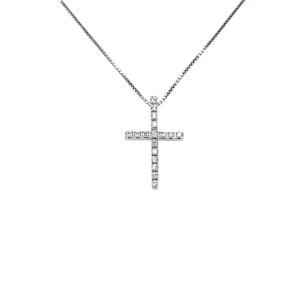 十字架镶钻黄金吊坠