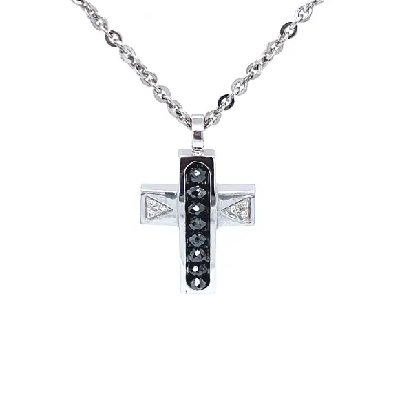 黄金吊坠十字架 Zancan Black Magic EC148B