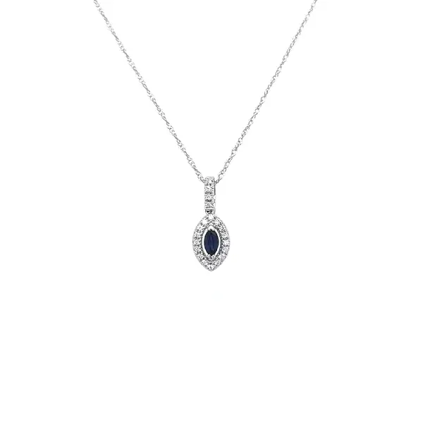 镶蓝宝石和钻石的黄金吊坠
