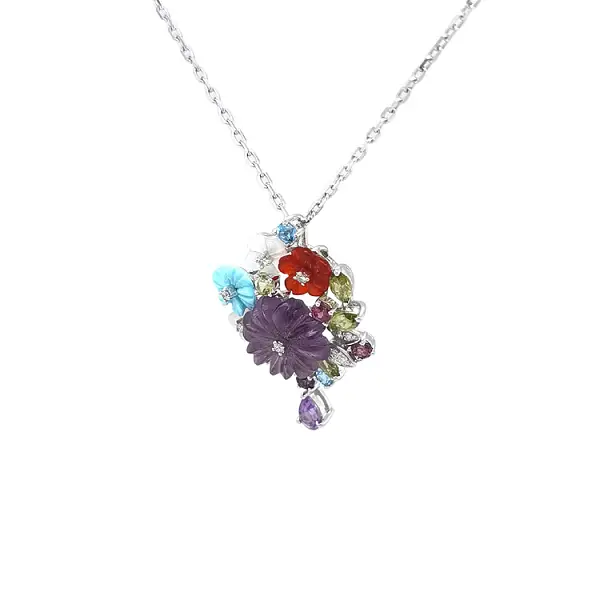 黄金吊坠 半宝石和钻石