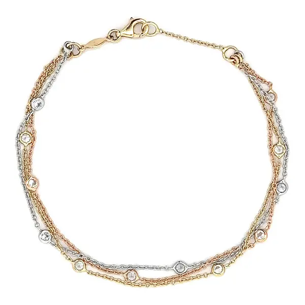 组合金镶锆石手链