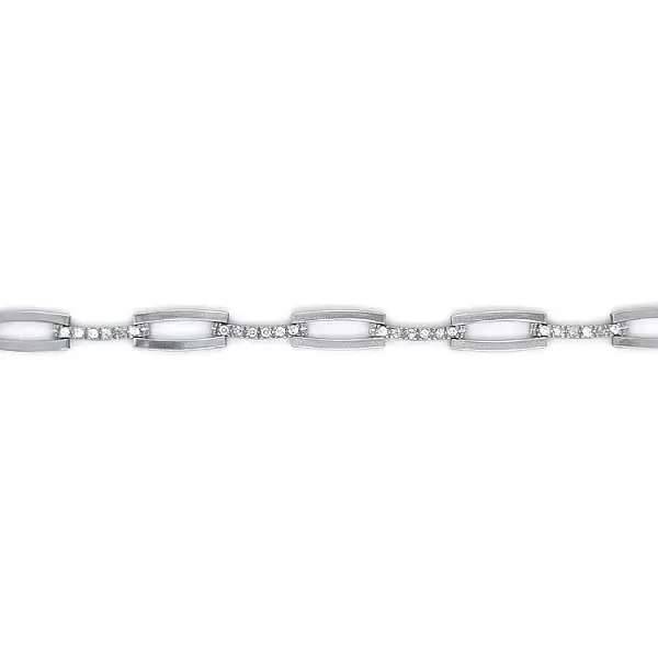 镶锆石女士白金项链