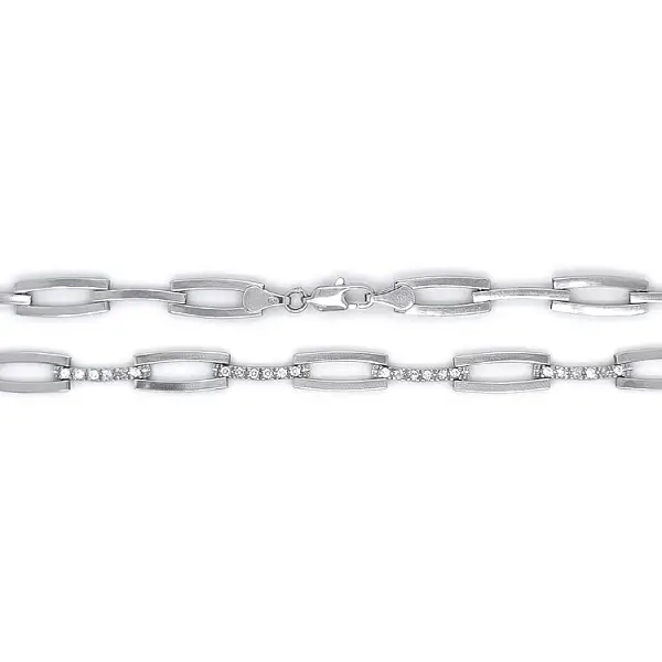 镶锆石女士白金项链