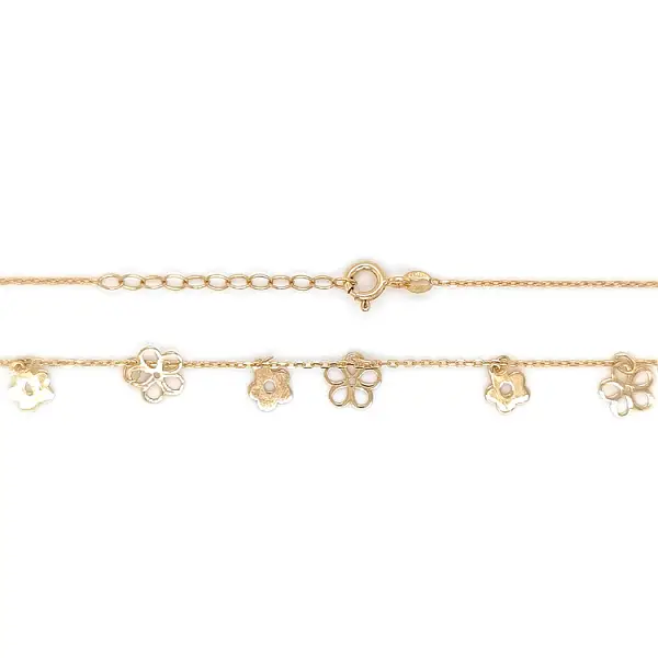 金色花朵女士项链