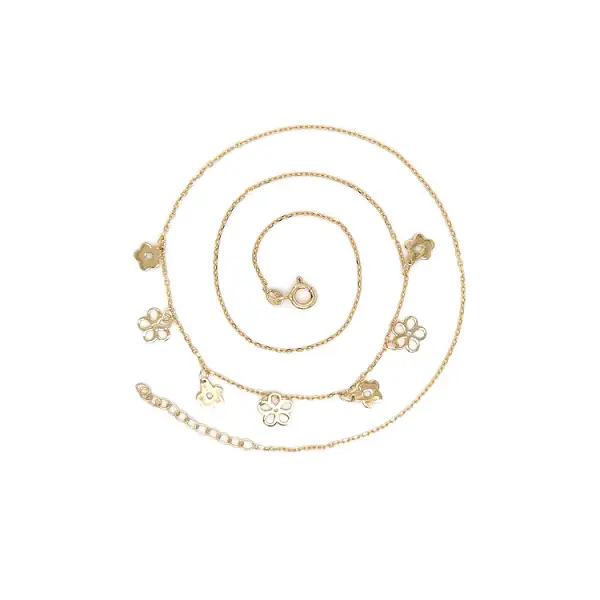 金色花朵女士项链