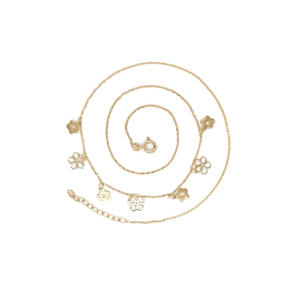金色花朵女士项链