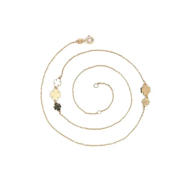 金色花朵女士项链