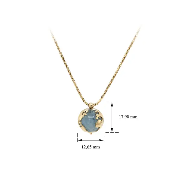 蓝色宝石金项链