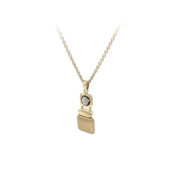 棕色宝石金项链