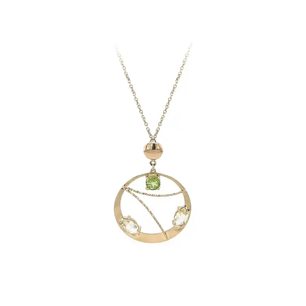 彩色宝石金项链