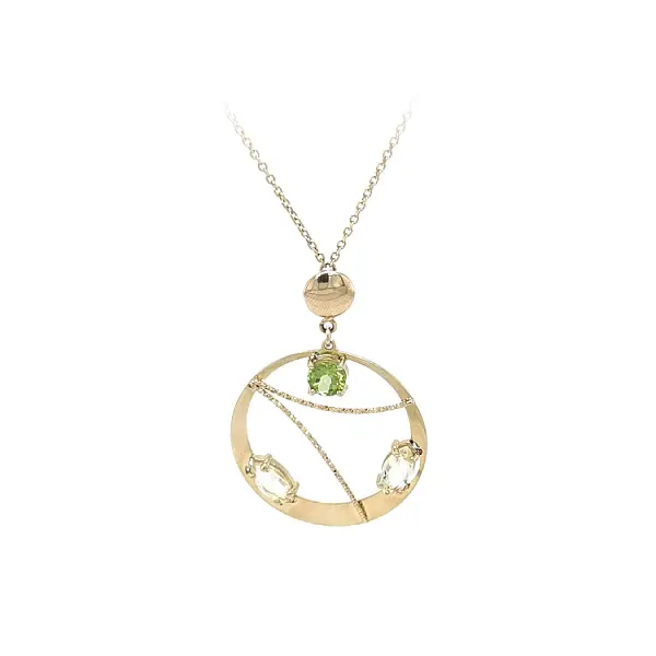 彩色宝石金项链