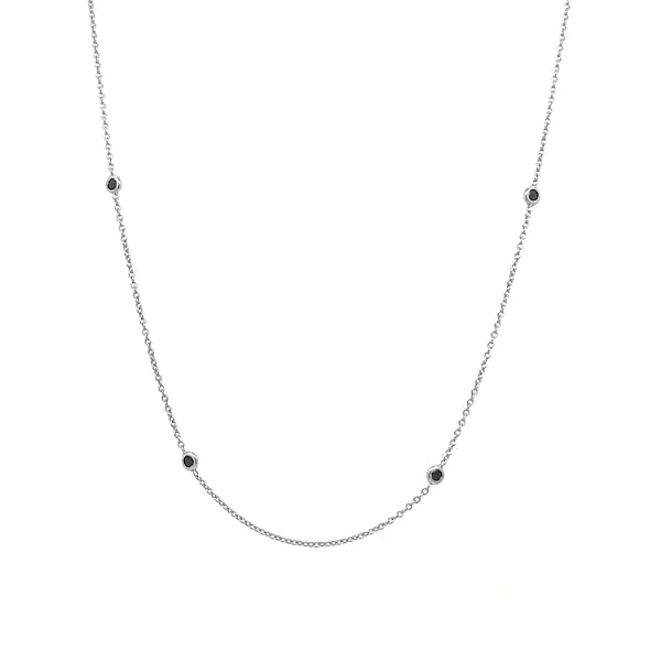 镶嵌黑色宝石的金链