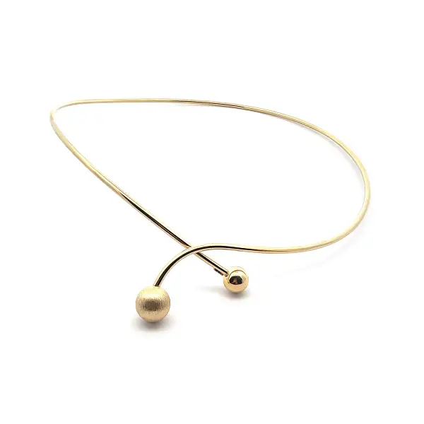 金色固定项链球