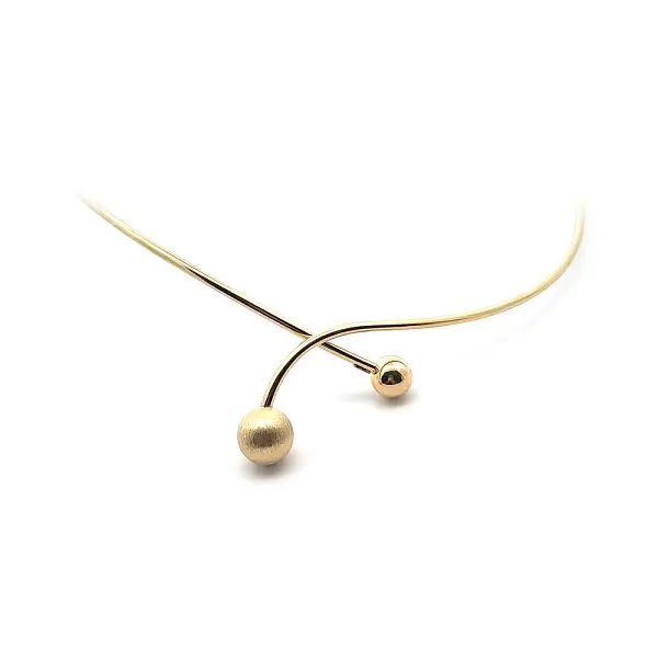 金色固定项链球