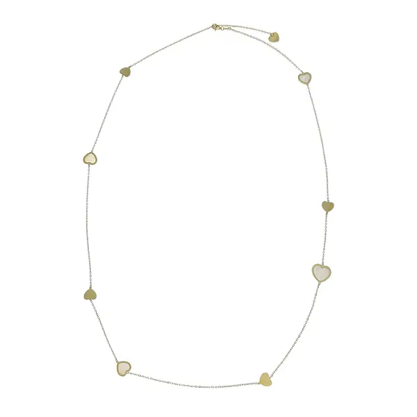 心形珍珠金项链