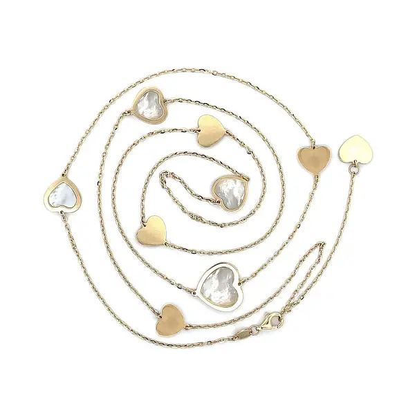 心形珍珠金项链