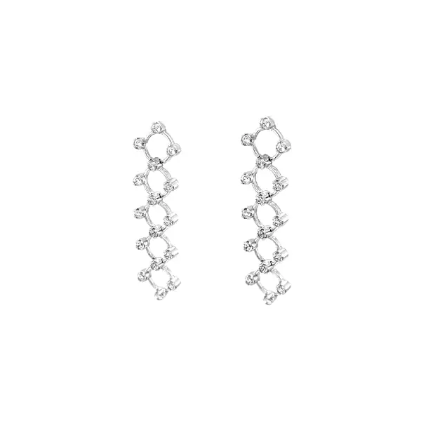 锆石金吊坠耳环