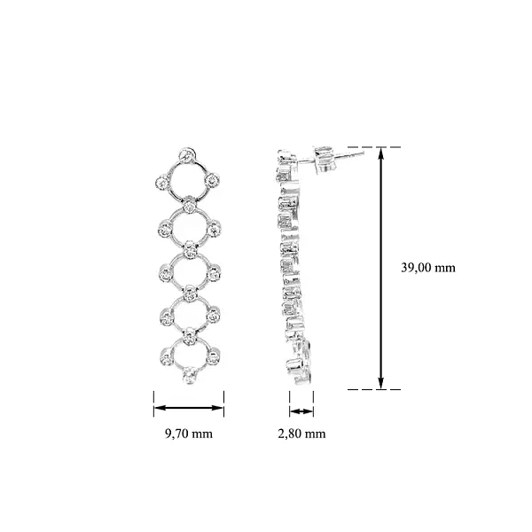 锆石金吊坠耳环