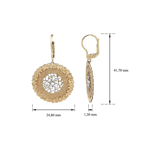 锆石金吊坠耳环