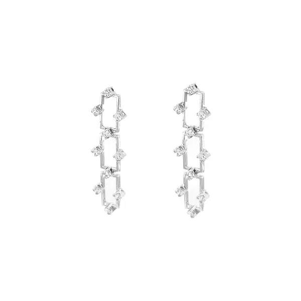 锆石金吊坠耳环