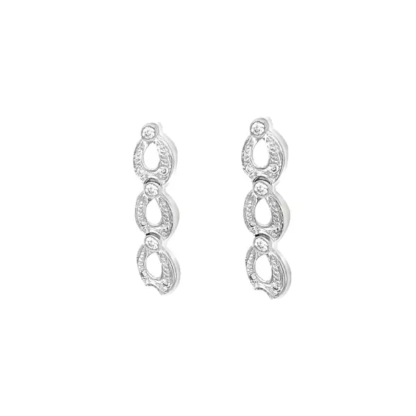 锆石金吊坠耳环