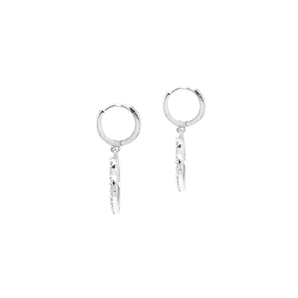 锆石心形金耳环