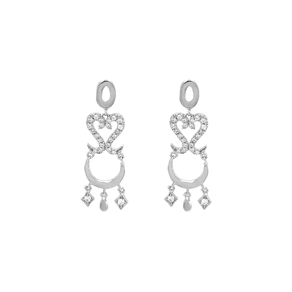 锆石金吊坠耳环