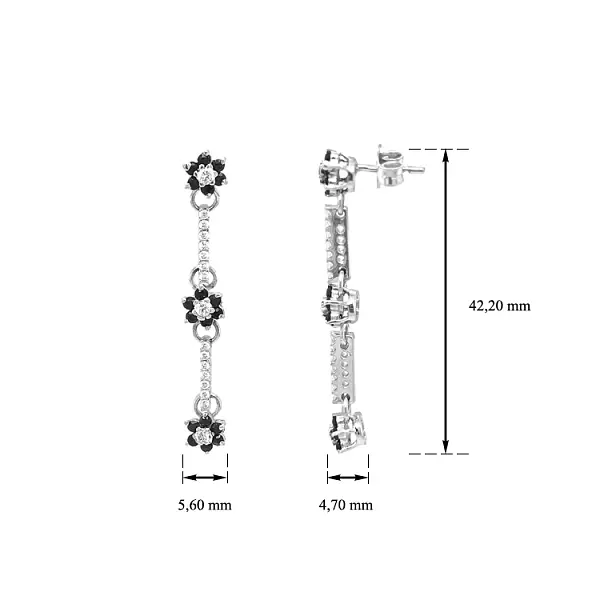 锆石金吊坠耳环