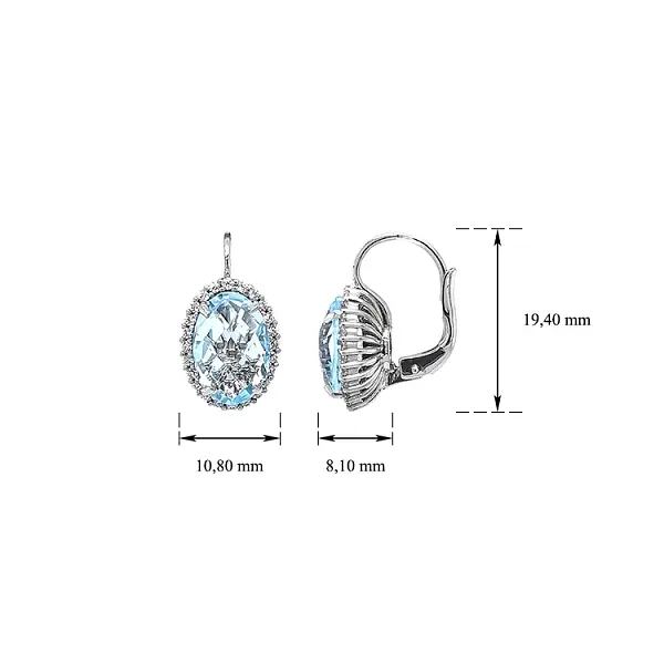 白金黄宝石耳环