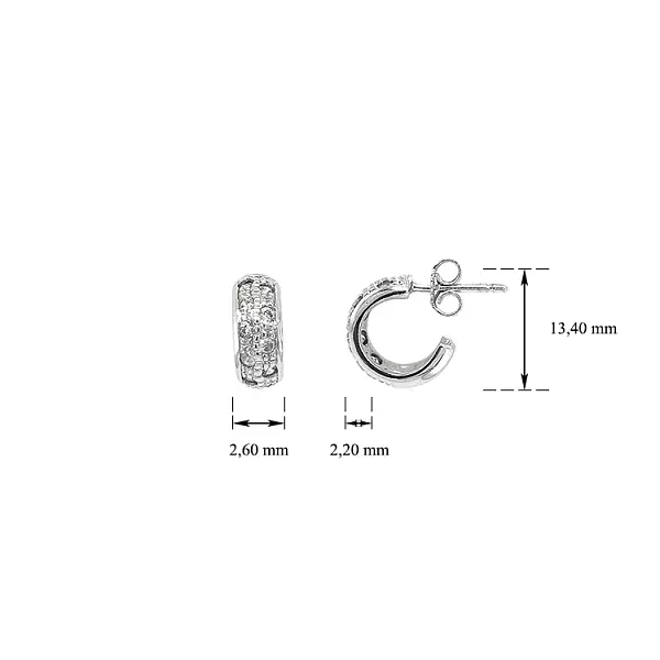 白金锆石圆形耳环