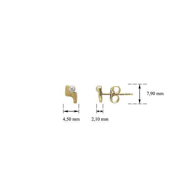 镶锆石的黄金山羊耳环