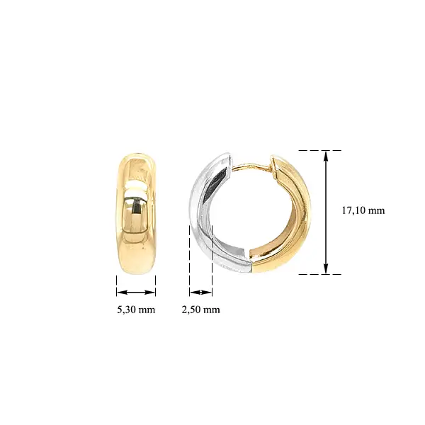 金色可翻转圆形耳环