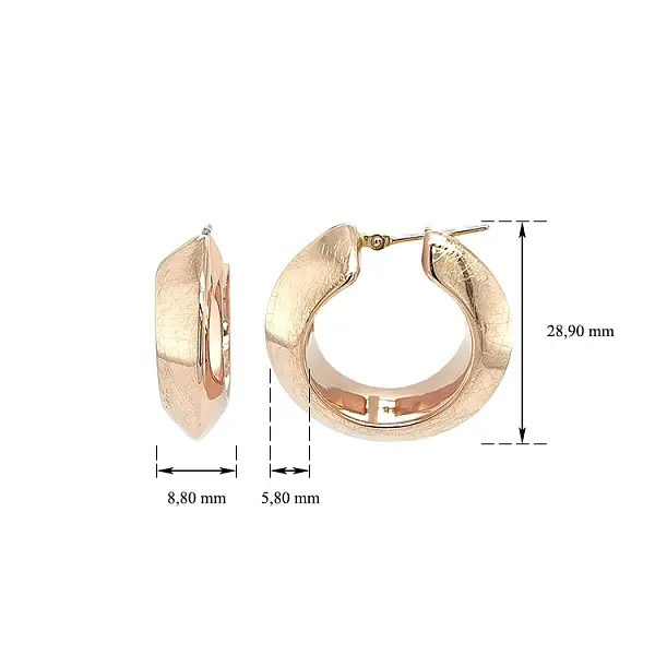 玫瑰金圆形耳环