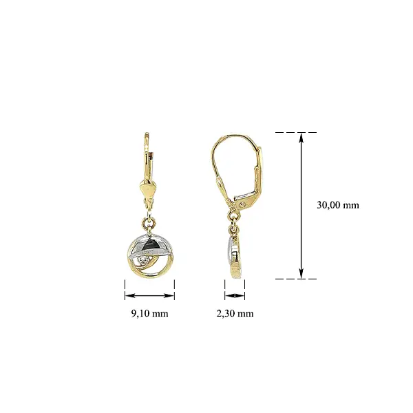 组合金镶锆石吊坠耳环