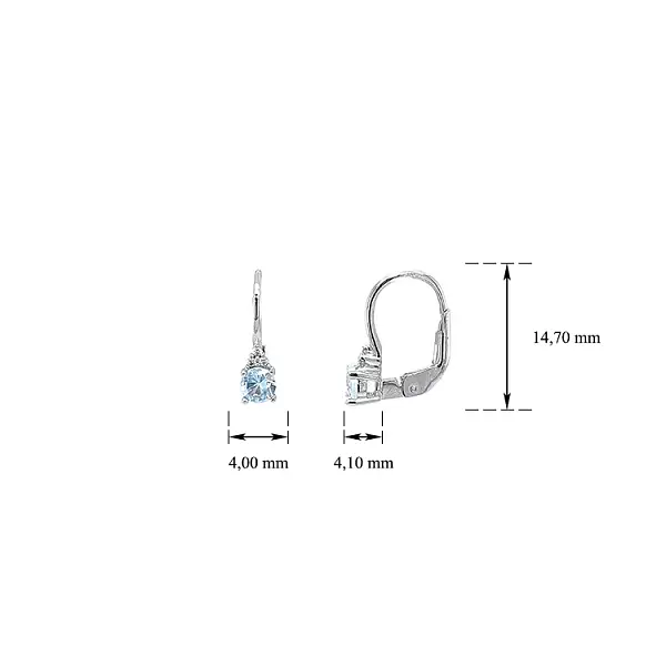 白金黄宝石耳环
