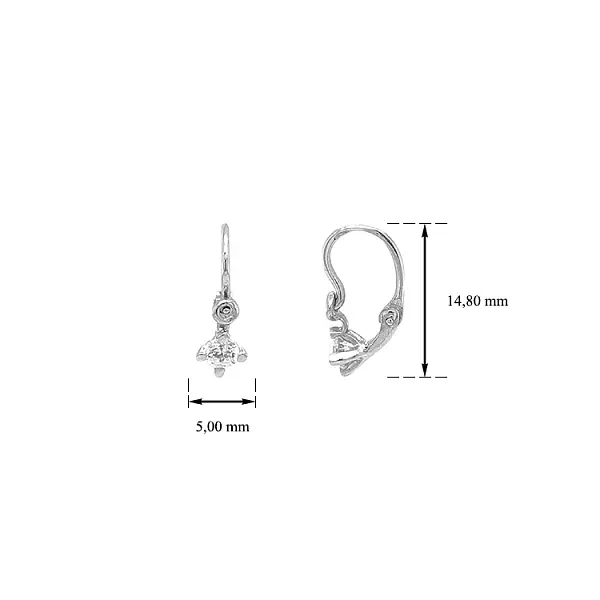 镶锆石的金色儿童耳环