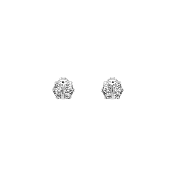 锆石瓢虫金耳环