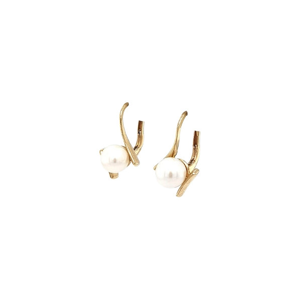 珍珠金耳环