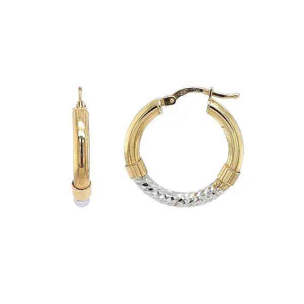 高贵典雅的黄金耳环--黄金与白金的对比