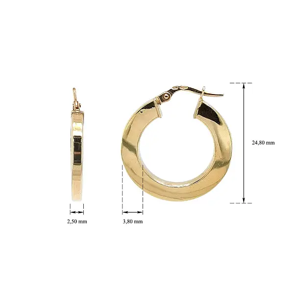 优雅黄金圈形耳环