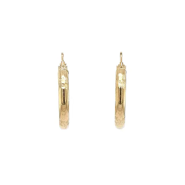 精致图案金色圈式耳环