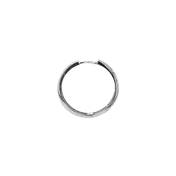 白金锆石圆形耳环