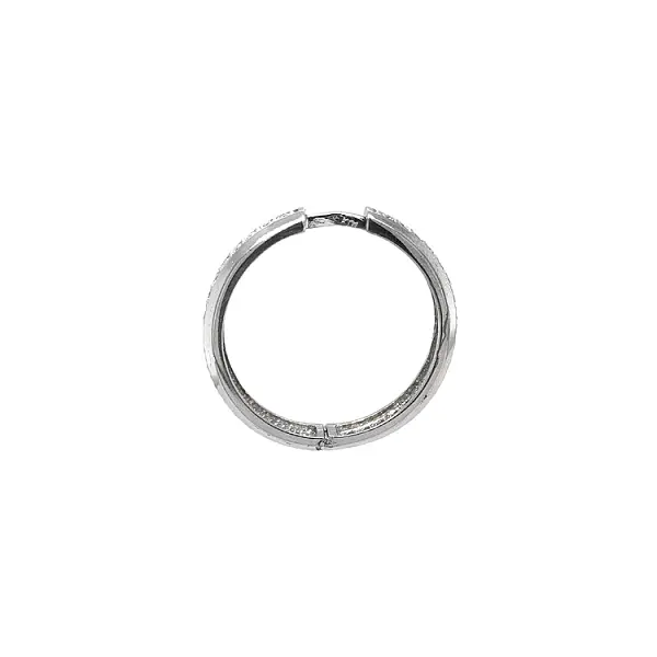 白金锆石圆形耳环