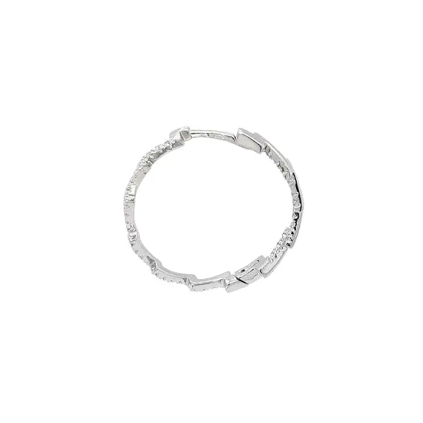 白金锆石圆形耳环