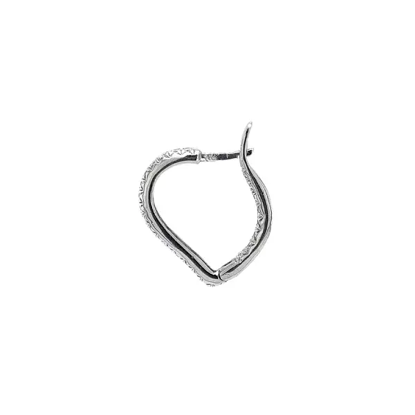 白金锆石圆形耳环