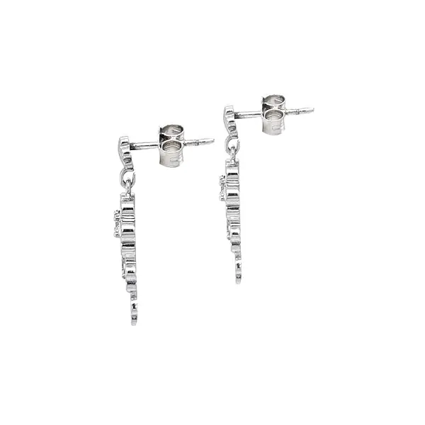 锆石金吊坠耳环