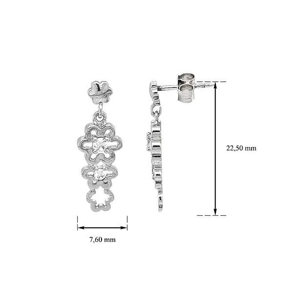 锆石金吊坠耳环