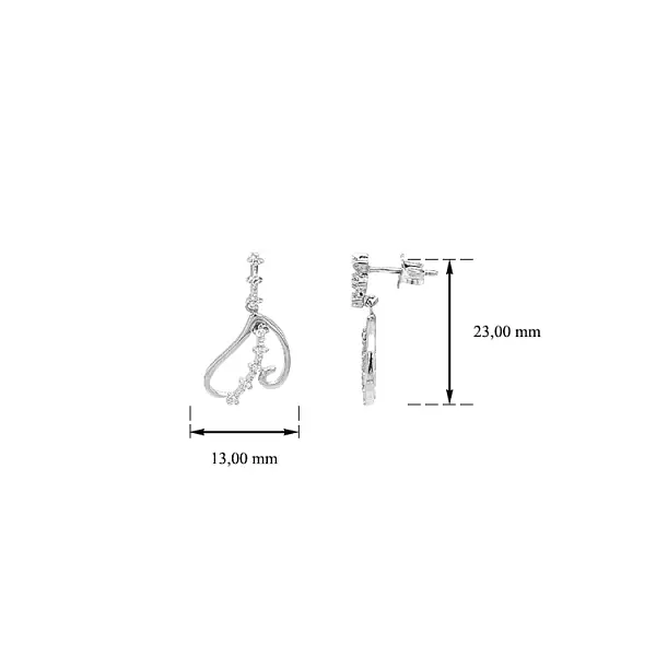 锆石金吊坠耳环