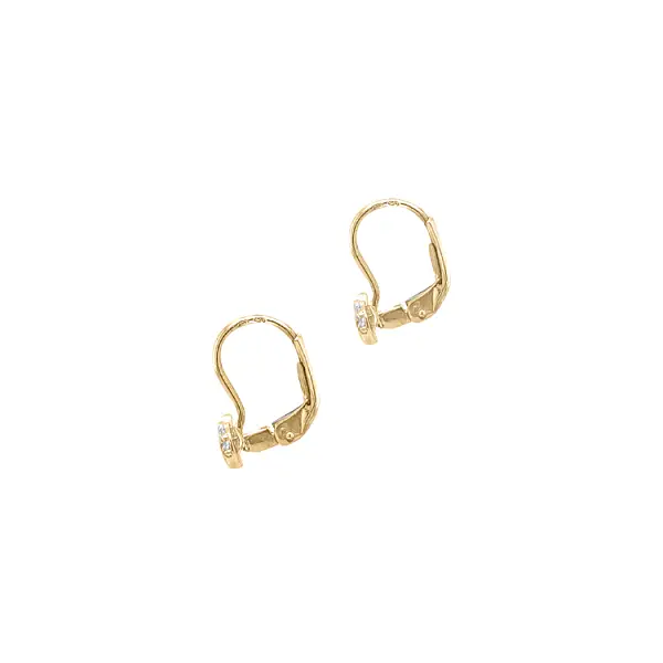 锆石心形金耳环