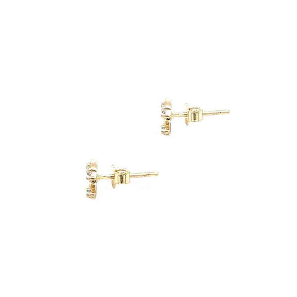 锆石新月形金耳环